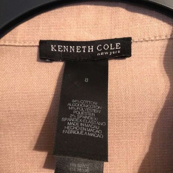 KENNETH COLE NEW YORK Size 8 Tan Khaki Jacket Neutral Cinched Waist Layering - Picture 4 of 9